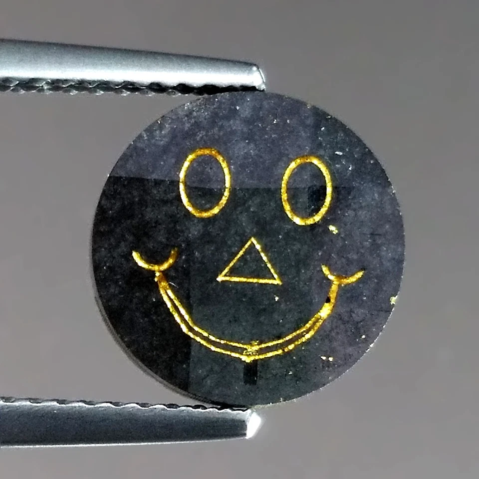 3.23cts Rare Smiley Face Emoji Carving Round Natural Earth Mined Loose Diamonds - Image 4 of 4