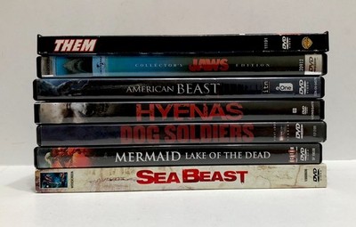 HORROR DVD LOT OF (7) THEM JAWS HYENAS DOG SOLDIERS SEA BEAST AMERICAN BEAST