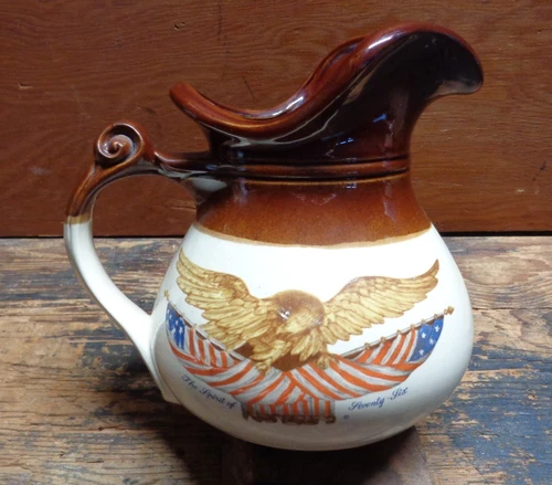 McCoy Pottery 1976 vintage Bicentennial Eagle The Spirit of Seventy Six pitcher