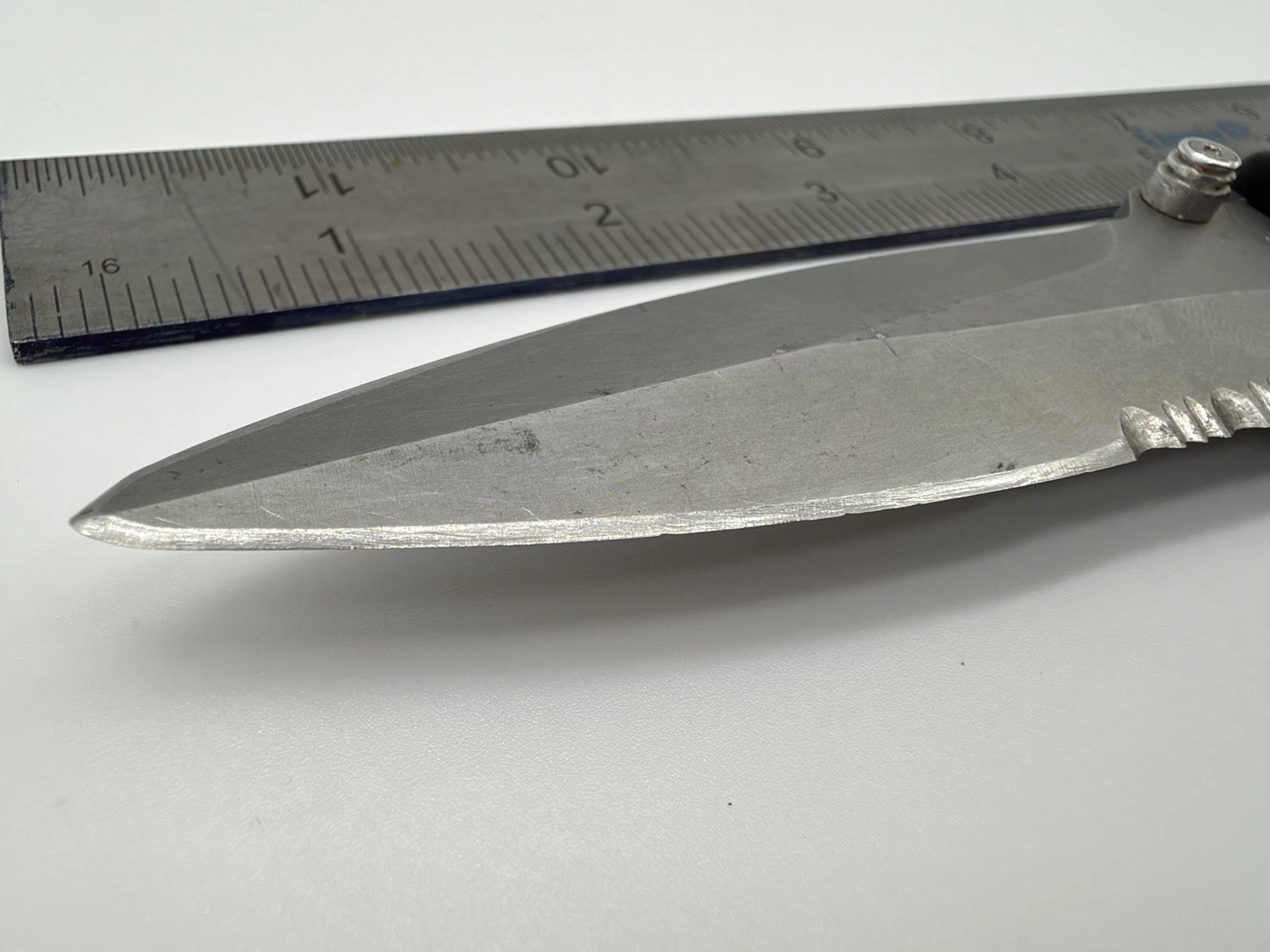 SOG Pentagon Elite I Knife Seki Japan 4in Serrated Blade Used Early version image 3