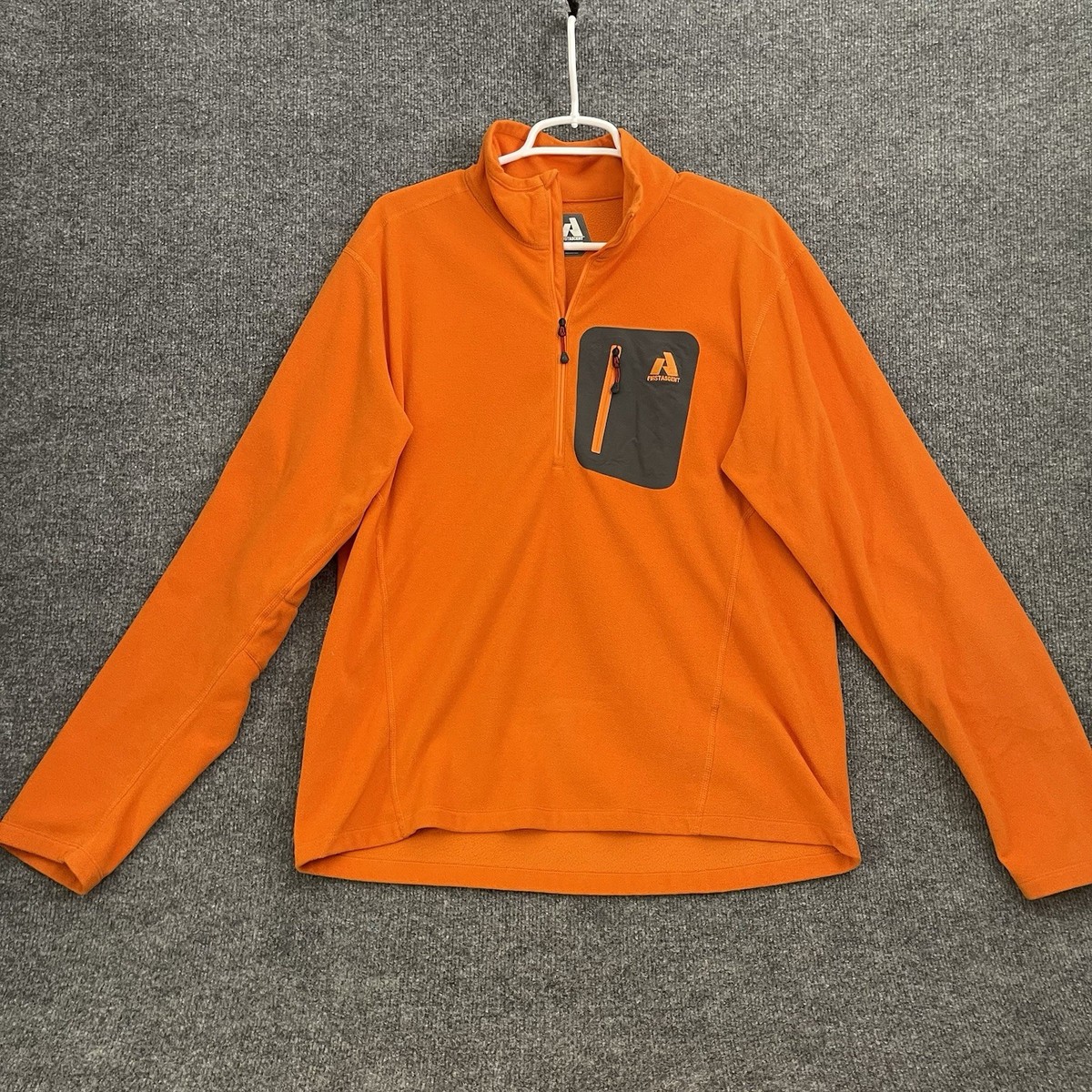 Eddie Bauer Jacket Mens Sz L Orange First Ascent Fleece 1/2 Zip