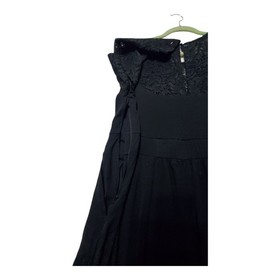 Torrid Challis Black Lace Wide Leg Jumpsuit Size 3X Side Zip Pockets 3/4 Sleeve