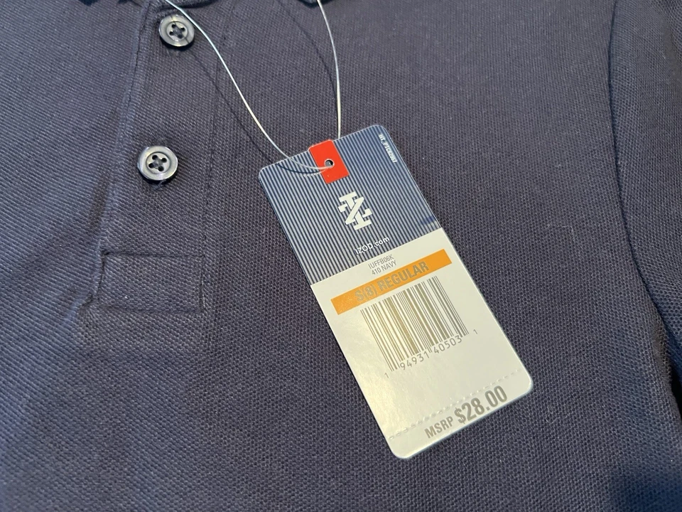 Polo de golf IZOD manga larga azul marino para niños talla pequeña 8 nuevo con etiquetas Foto 3 de 3