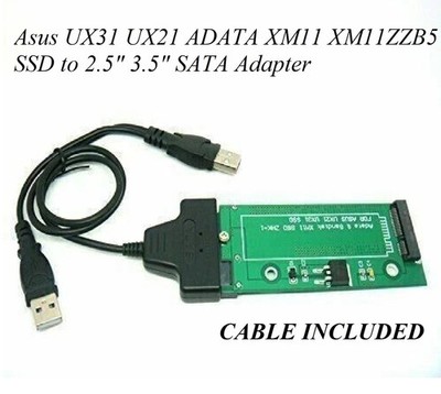 Asus UX31 UX21 ADATA XM11 XM11ZZB5 SSD auf 2,5'' 3,5'' SATA Adapter + USB 2.0 Kabel