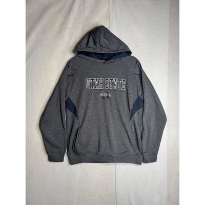 Colosseum Utah State Aggies Hoodie Youth XL Gray Navy Blue Performance Fleece