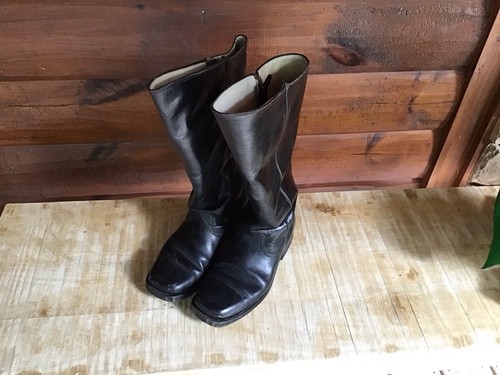 Leather Black Cavalry Officers Boots Civil War Reenactment Size 10