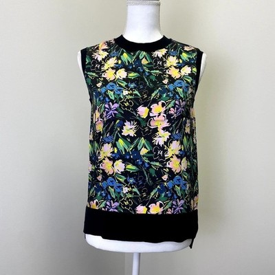 Ted Baker London Womens Floral Sleeveless Shell Top Black Multi Size 1 Small