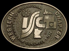 LC04195 NICE VINTAGE 1989  INTERNATIONAL SNOWMOBILE CONGRESS  BELT BUCKLE