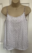 Calvin Klein Sleepwear Polka Dot Cami Vest Top Large Built In Shelf Bra
