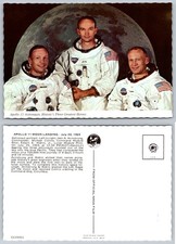 Apollo 11 Astronauts Neil Armstrong Collins Aldrin Moon Landing Postcard 1969