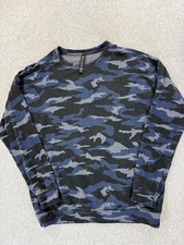 Athleta Camouflage Midweight Crew Sweatshirt Women's Medium Blue