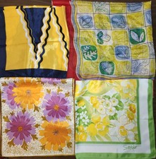 Vtg Scarves 1950s - 80s Lot Of 4, Including VERA