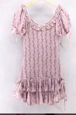 Love Shack Fancy Women's Pink Violet Mini Dress Multicolor Size Small P