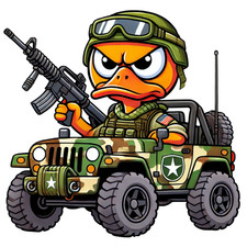 Army Rubber Ducky Military Off Road 4x4 Vehicle Vinyl Sticker Decal