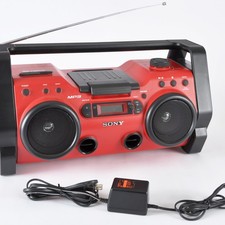 Sony ZS-H10CP Red Personal Audio System CD MP3 Radio Boombox Tested AC Adapter