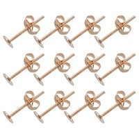 100 StüCk Ohrstecker Und RüCkteile, 4Mm Ohrstecker-Set FüR Light Gold