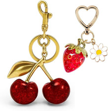 Bag Charms Purse Accessories Keychain Cherry Key Chain for Women Girls