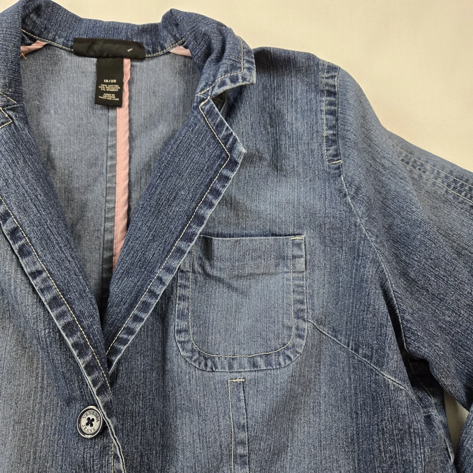 Chaqueta de Colección Venezia Para Mujer Y2K Cuello Abotonado Corto Denim Dobladillo Acampanado 18/20 Foto 4 de 4