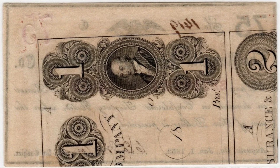 1863 GEORGIA AUGUSTA 75c Rare Civil War Bank Banknote Obsolete Currency, PCGS 53 - Image 4 of 4