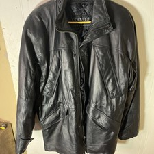 Premiere Outerwear Mens Medium Black Leather Jacket VGC