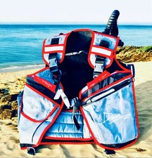 Dacor SCUBA Diving BCD Vest Red, Gray & Black Model 6257-01 USA -
