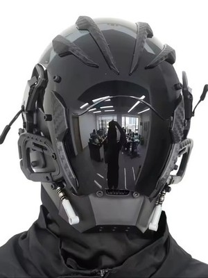 Blackout Cyberpunk Half-Face Mask, Visor Techwear, Tactical Ghost Operative Gear