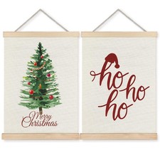 Christmas Wall Art Poster Hanger Frame, Christmas Home Decor, Minimalist Sant...