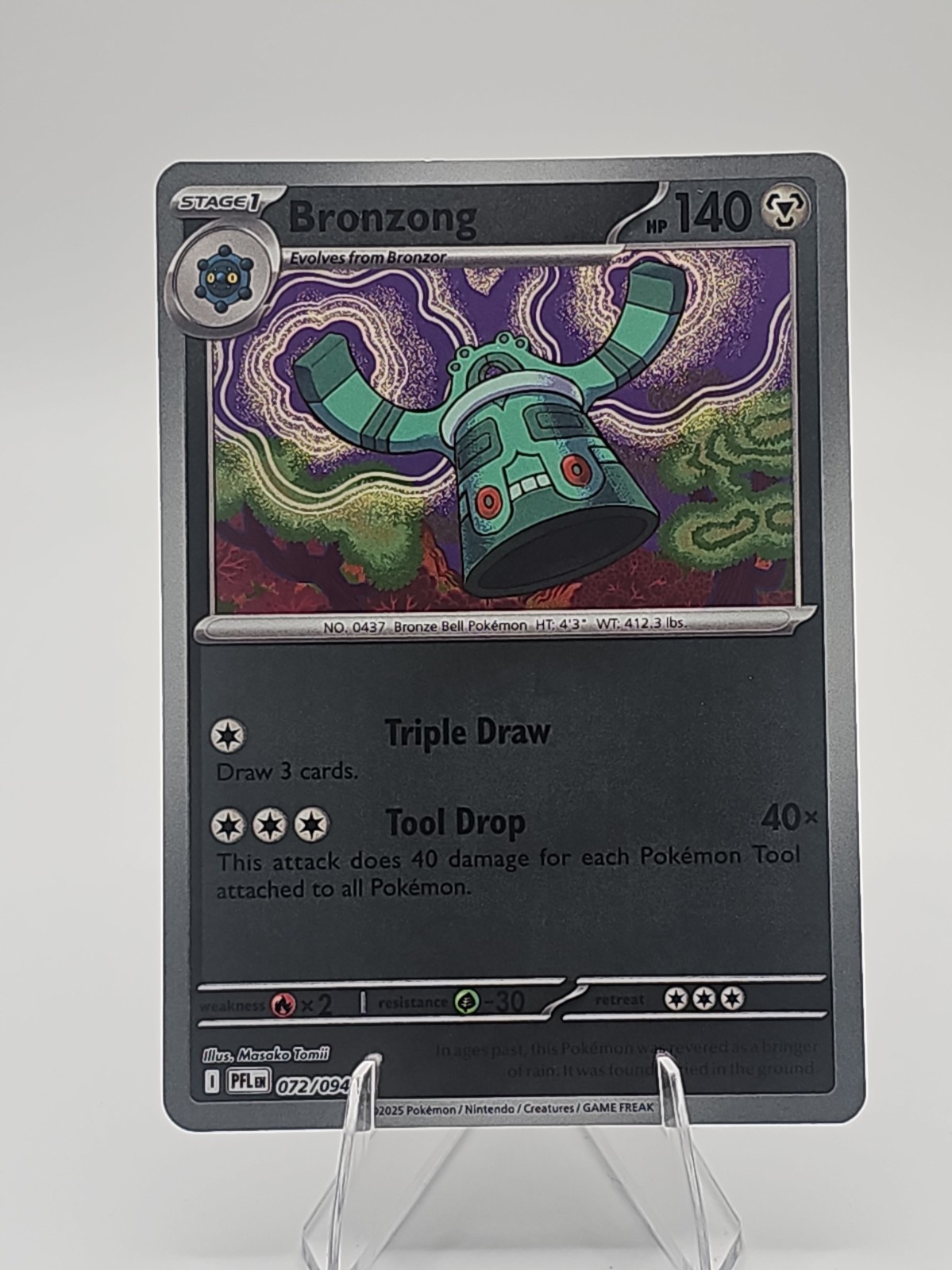 Pokemon TCG Bronzong 72/94 Phantasmal Flames ME2 Reverse Holo NM