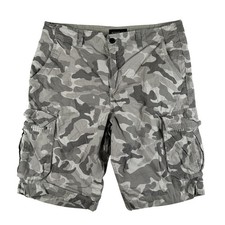 Vintage No Boundaries Cargo Shorts Mens 36 Gray Camo Utility Pockets Baggy Y2K