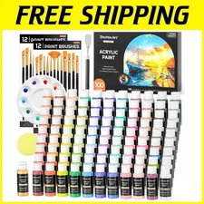 127-Piece Acrylic Paint Set with Brushes & Palette