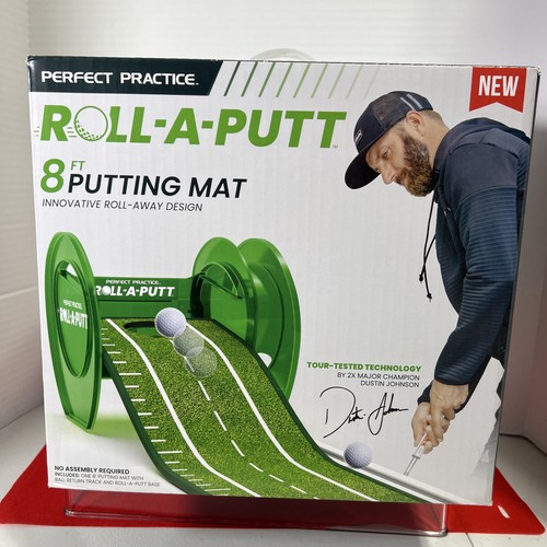 Perfect Practice Roll-a-Putt 8ft Portable Putting Mat with Ball Return - Green-