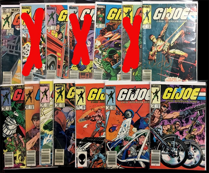 GI Joe 1982 Marvel Lot 30 w/Newsstand 21 1st Storm Shadow 15 22 25 49 (of 1-155)
