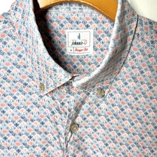 johnnie-O Rivera Hangin' Out Button Up Shirt Short Sleeve Lightweight Size L