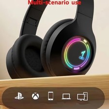 New: Wireless Gaming Headset with RGB Light - Bluetooth & 2.4GHz for PC PS5 Xbox 9