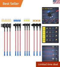 Versatile 12 Pack 12V Fuse Tap Set for Cars & Boats - Plug & Play Installation