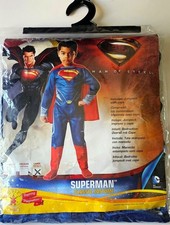 Man of Steel Superman Classic Costume Boys 7-8 Rubie's DC Comics Cape Halloween