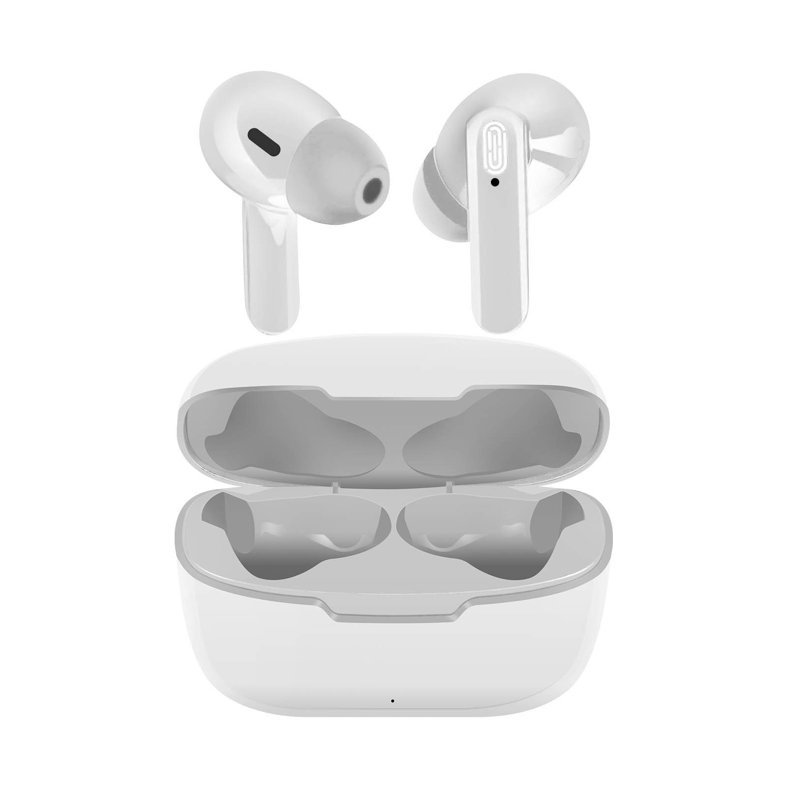 Écouteurs intra-auriculaires sans fil Akashi oreillettes Bluetooth Blanc pour smartphone