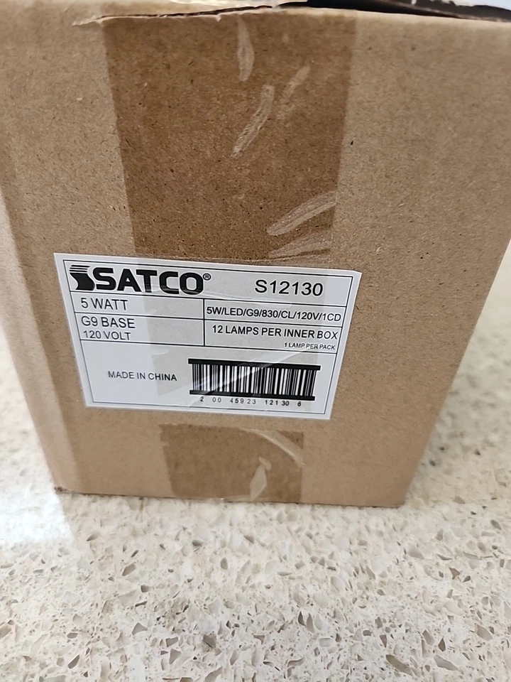 12 Satco LED S12130 G9 40w Halogen Reolacement Light Bulb Soft White 550 Lumens - Image 4 of 4