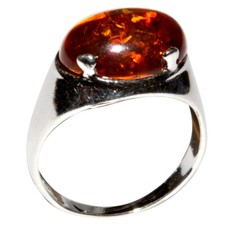 3.5g Authentic Baltic Amber 925 Sterling Silver Ring Jewelry N-A7038A s.7
