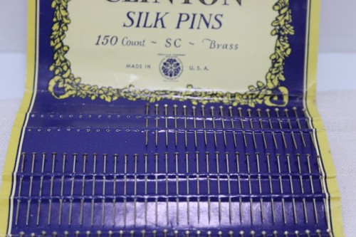 Vintage Clinton Silk Pins Cannot Rust Brass 150 Made in USA - Picture 4 of 6