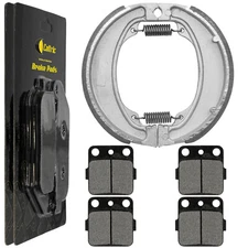 Caltric Front Brake Pads and Rear Brake Shoes for Honda TRX250X 2X4 2009-2020