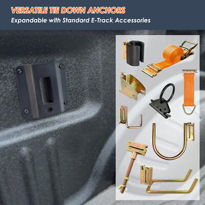 4x Truck Bed Tie Down Anchors E Track Port Bracket Plates for Ford F150/250/350