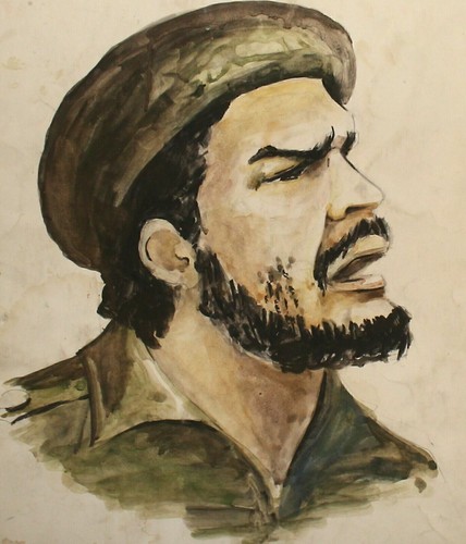 Expressionist watercolor painting man portrait