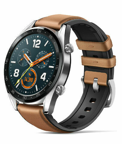 Huawei Watch GT 46.5 mm Stainless Steel Case with Saddle Brown Band for  sale online | eBay