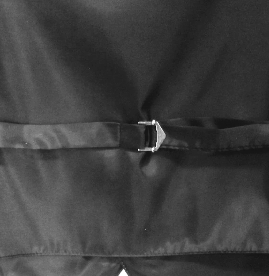 New Polyester Men's Tuxedo Vest Waistcoat & tie Paisley silver wedding formal - Image 2 of 4