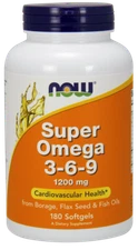 NOW Foods Super Omega 3-6-9, 1200 mg, 180 Softgels, Cardiovascular Health