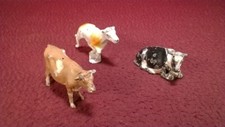 BRITAINS LTD 3 COWS - STANDING, LAYING DOWN  RUNNING