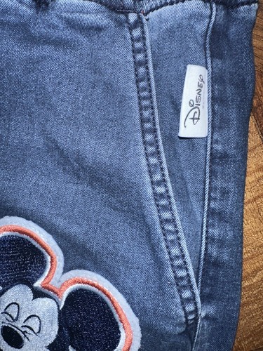Pantalones de mezclilla de colección Disney Mickey Mouse con cordón parches en la cintura LG venta al por menor $50 - Imagen 7 de 11