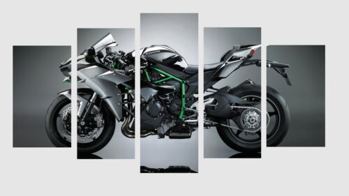 Set of 5 Canvas Prints - Motorcycle Series - 2017 Kawasaki Ninja - Picture 1 of 5