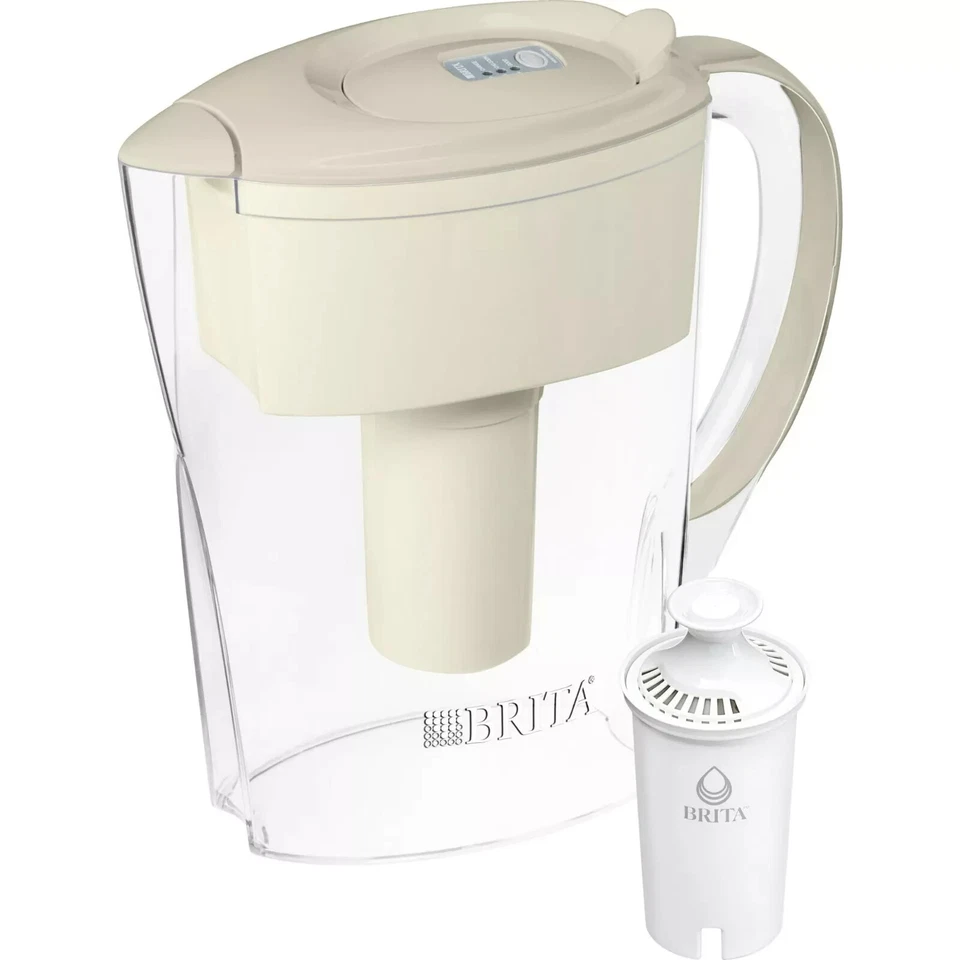 Jarra de filtro de agua de plástico Brita Space Saver de 6 tazas, beige Foto 3 de 3